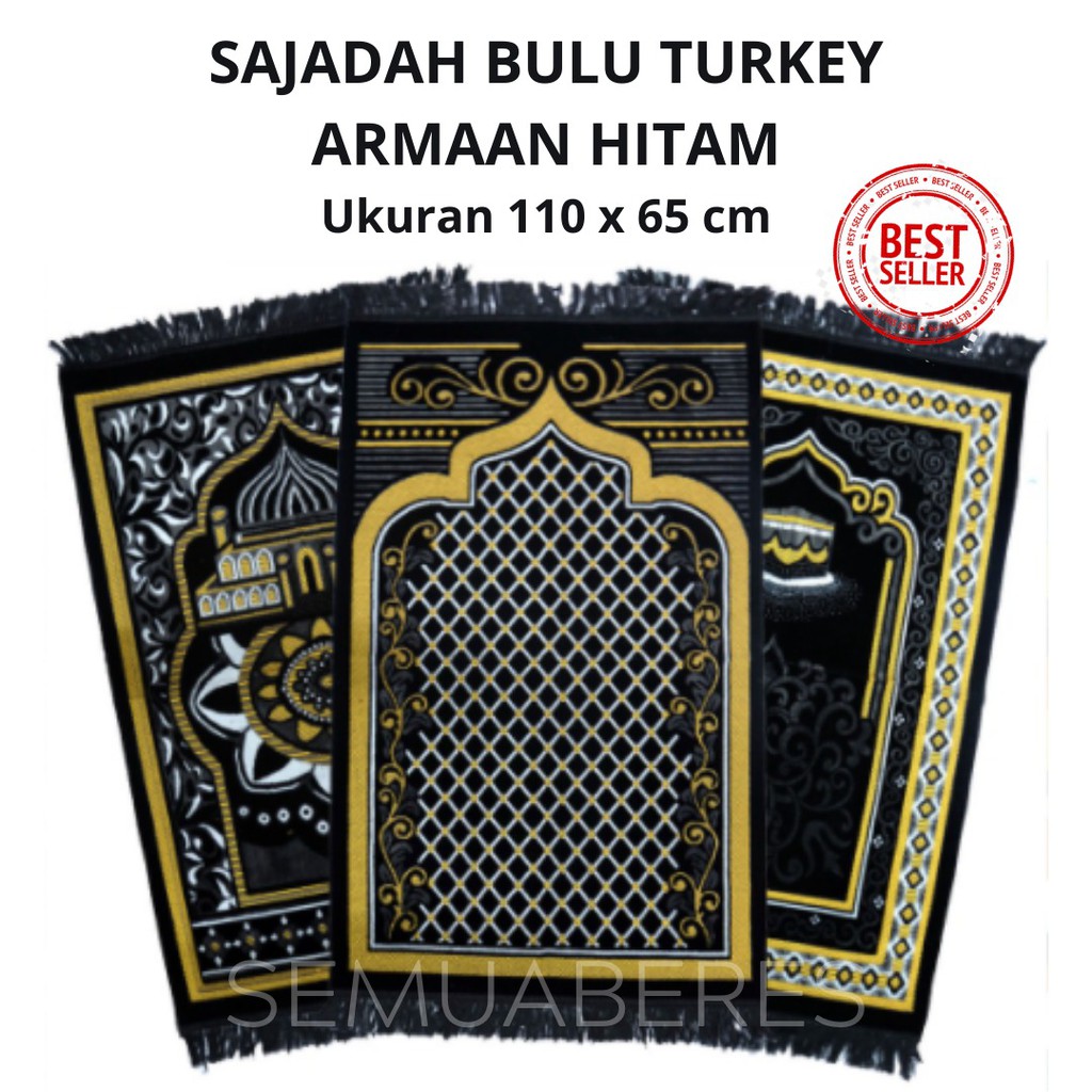 Sablon Sajadah Bulu Turkey / Turki Premium Ukuran 110 x 67 cm [30pcs]