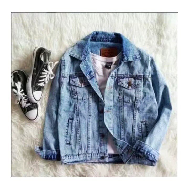 Jaket Jeans Levis Pria Abu Keren / Grey ( Premium Quality )