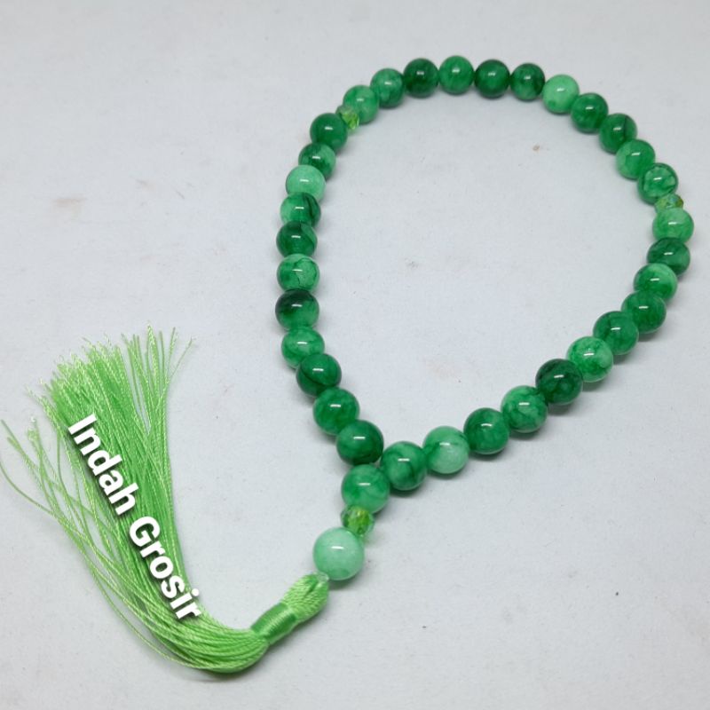 Tasbih Batu Giok Original 33Butir 8mm