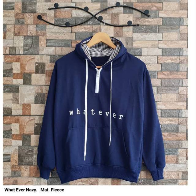 SWEATER POLOS HOODIE JUMPER WHATEVER PRIA WANITA SIZE M - XXL