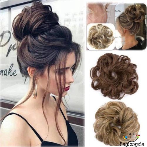 Ggl Uk Real Natural Curly Messy Bun Hair Piece Scrunchie Hair