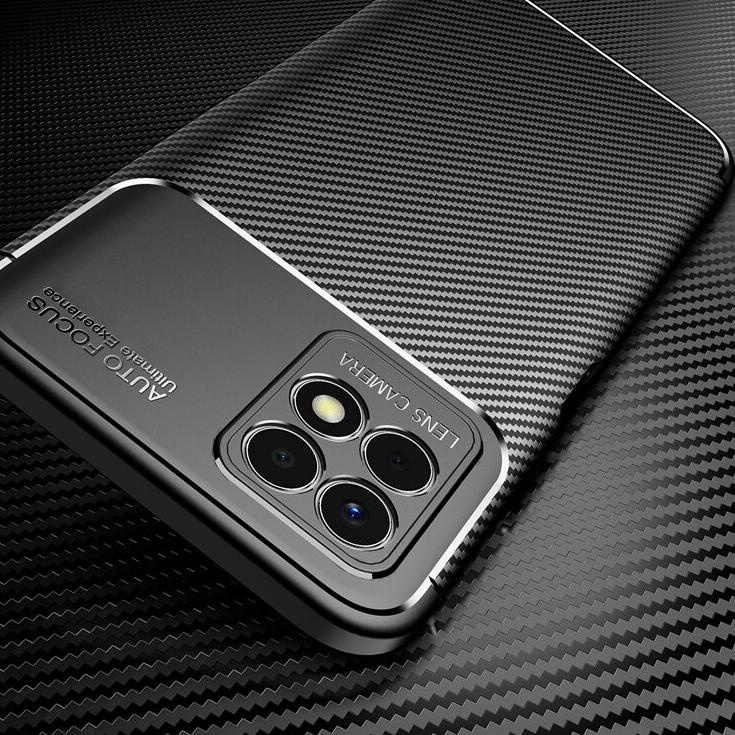 Case Realme 8i Synthetic fiber Silicone Protective Carbon 바