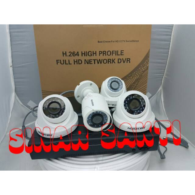 PAKET CCTV 2MP HIKVISION 4CH TURBO HD ( Komplit siap pasang )MURAH GARANSI