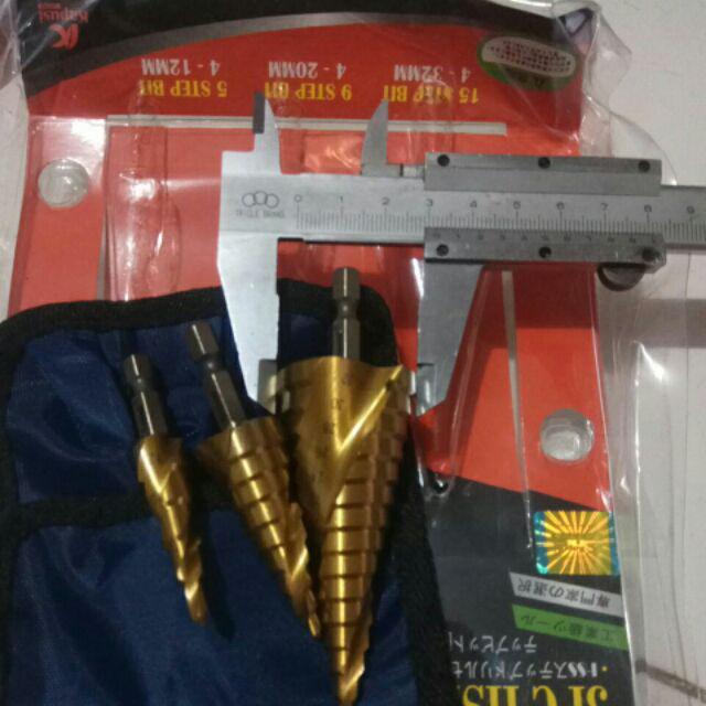 Amtec Hss Mata Bor Set 3 Pc 32 Mm Pagoda Multi Step Cone Drill