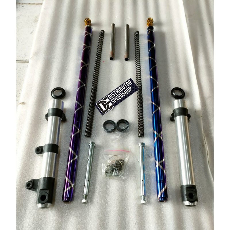 PAKET MURAH As Ass Shock shok 26 mm Depan Fulset Tabung Bottom PLUS isian per sulingan Gold Twotone 