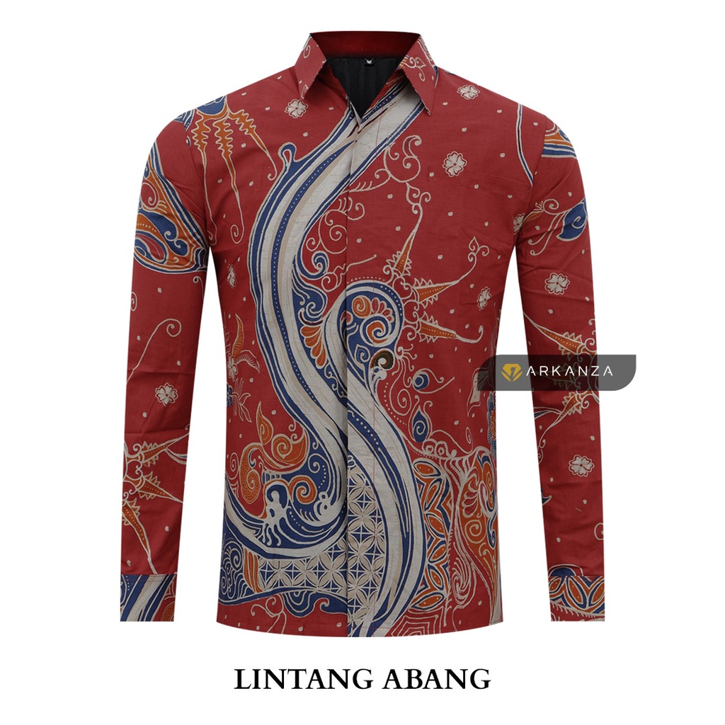 BATIK ARKANZA Motif LINTANG ABANG Hem Atasan Kemeja Baju Batik Pria Cowok Laki Laki Slimfit Full Lapis Furing Lengan Panjang Lengan Pendek Original Asli