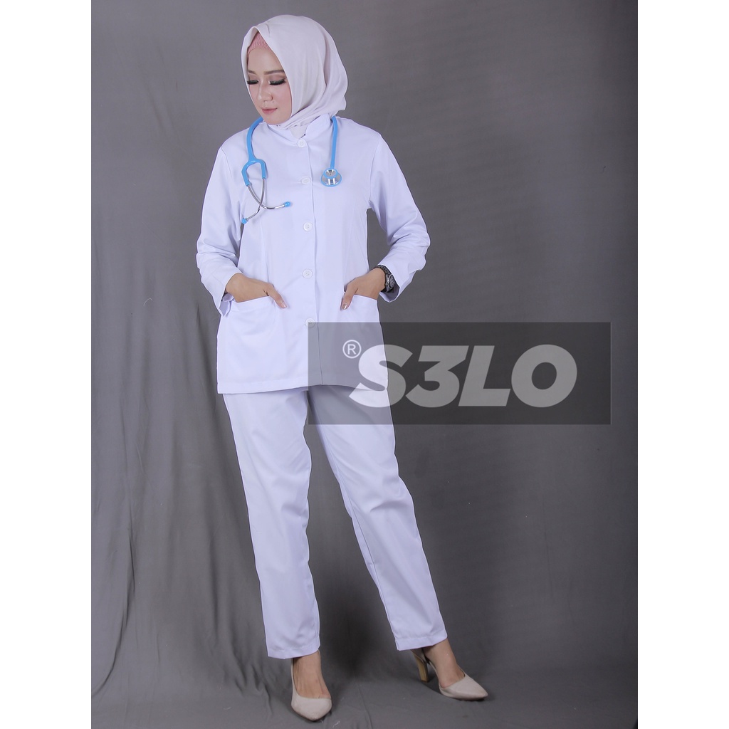 Baju perawat Seragam Perawat Wanita Lengan Panjang Baju Perawat Wanita Lengan pendek Putih