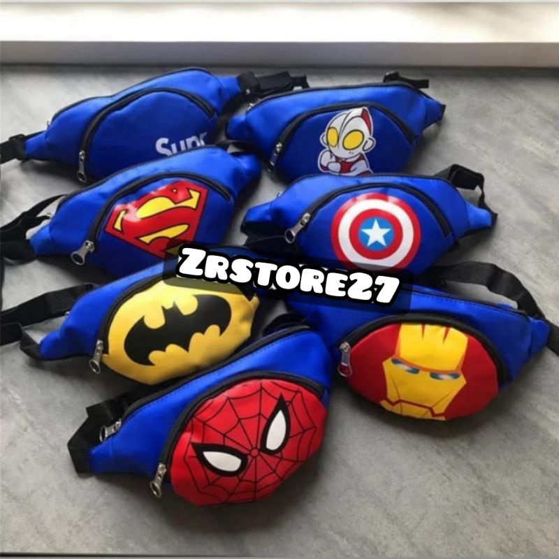 TAS WAISTBAG ANAK LAKI LAKI SUPERHERO TAS SELEMPANG ANAK LAKI LAKI