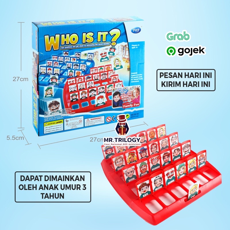 BOARD GAME WHO IS IT | MAINAN MELATIH OTAK ANAK , TEBAK SIAPA DIA ?