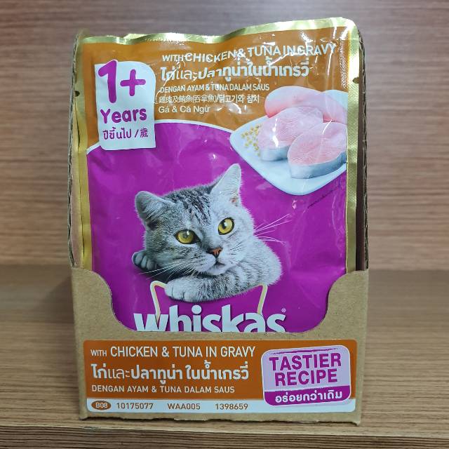 Whiskas Pouch Chicken And Tuna Ingravy 80gr Makanan Kucing Basah Untuk Kucing Dewasa Whiskas Sachet Shopee Indonesia
