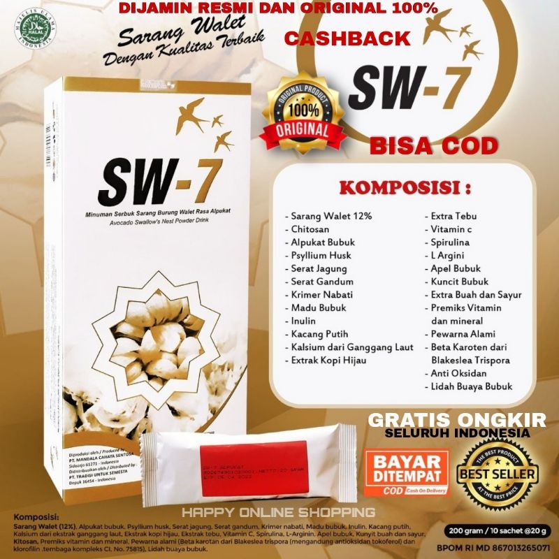 

SW 7 SW 7 ORI 100% Minuman Kesehatan Serbuk Sarang Burung Walet Asli dijamin Resmi dan Original