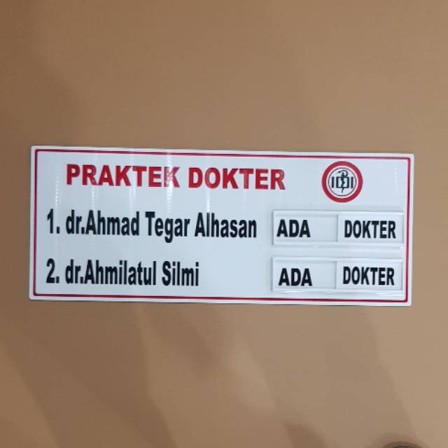 

Papan Nama DOKTER / BIDAN