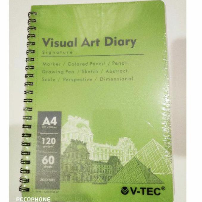 

(PERALATAN MENGGAMBAR) ALZ - VTEC SPIRAL VISUAL ART DIARY SKETCH BOOK A4 120GSM 60SHT PROMO