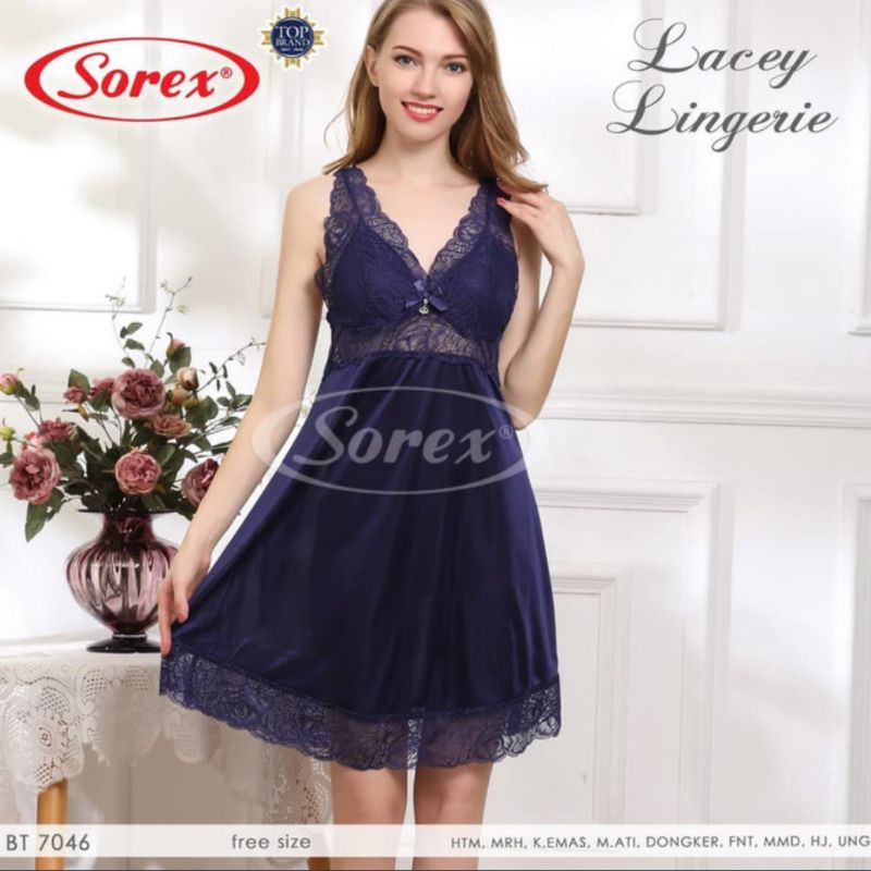 BAJU TIDUR SEXY LINGERIE SOREX 7046 SATIN LEMBUT
