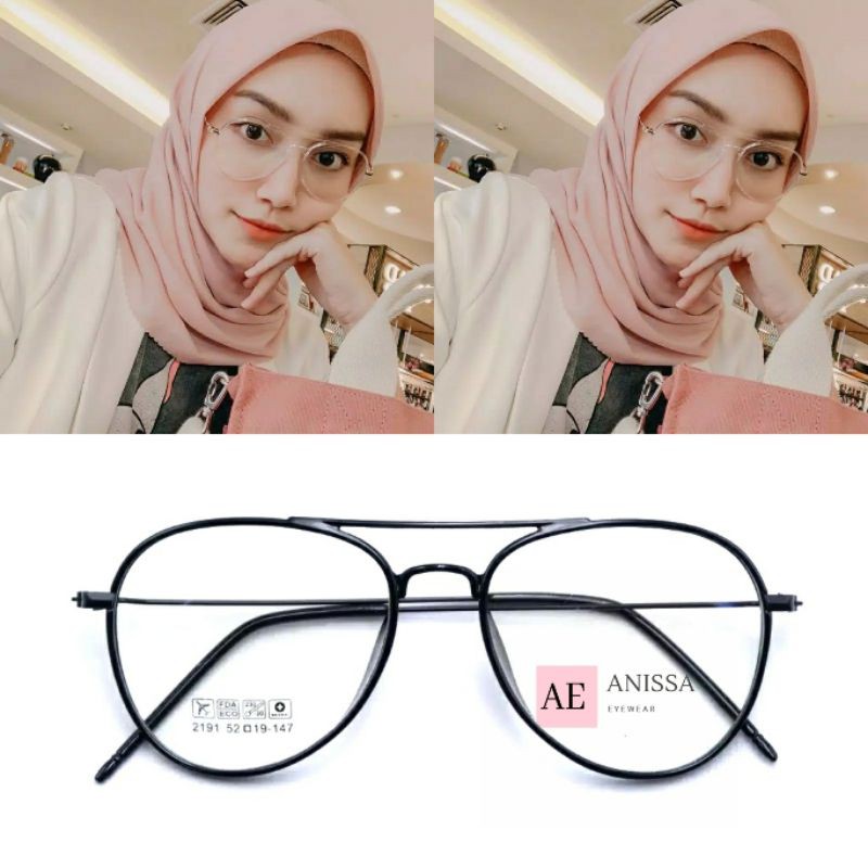 Frame Aviator  2191, Gratis Lensa Minus, Kacamata Antiradiasi, Kacamata Minus | Normal, Kacamata