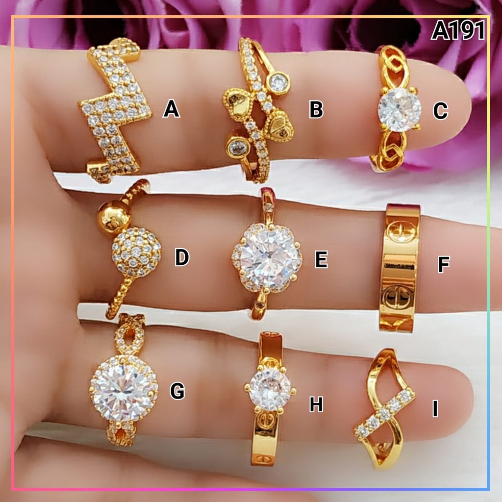 Cincin xuping cincin dewasa bunga terbaru permata zirkon murah perhiasan wanita lapis emas gold A191