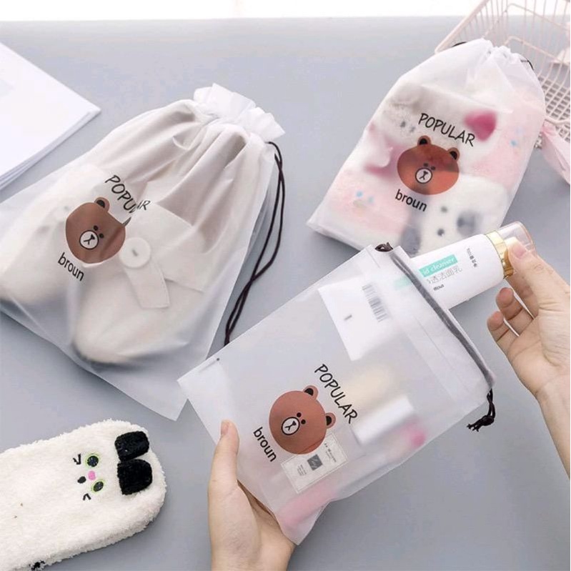 Pouch Serut Boneka Brown serba guna