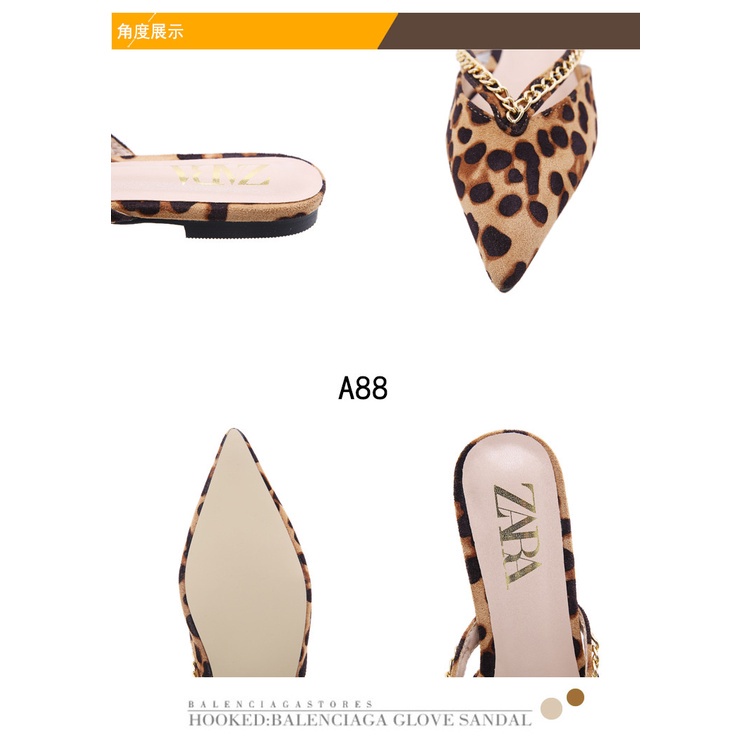 ZRLeopard Print &amp; Black Flat Shoes  #A88