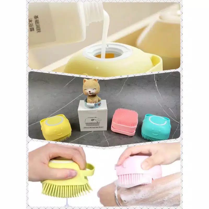 &lt;^ SJA ^&gt;  sikat mandi silikon portable tabung /Spons Mandi Bath Sponge Sabun Batang Cair 2In1 Sikat Spons BadanNEW