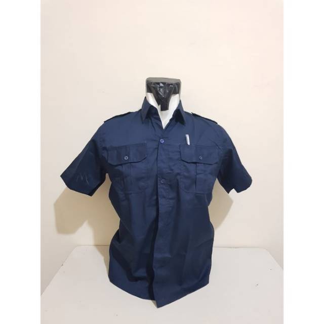 KEMEJA PDL PDH POLOS LENGAN PENDEK / BIRU - PUTUH -HITAM