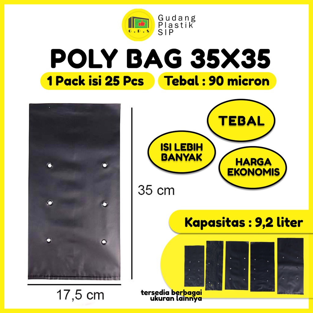 PLASTIK POLYBAG TANAMAN  35x35 cm