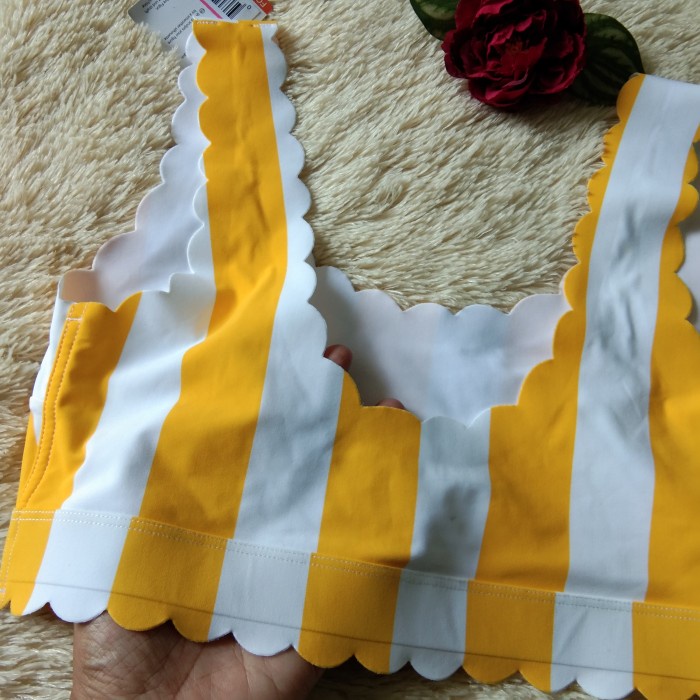 Modest Striped Scallop Bikini main image 1
