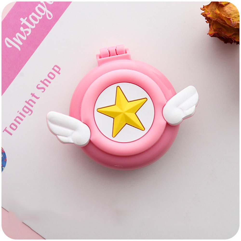 Needway Kartun Sisir Bulat Cermin Portable Lucu Mini Makeup Mirror Bunga Bintang Alat Kosmetik Sikat Rambut