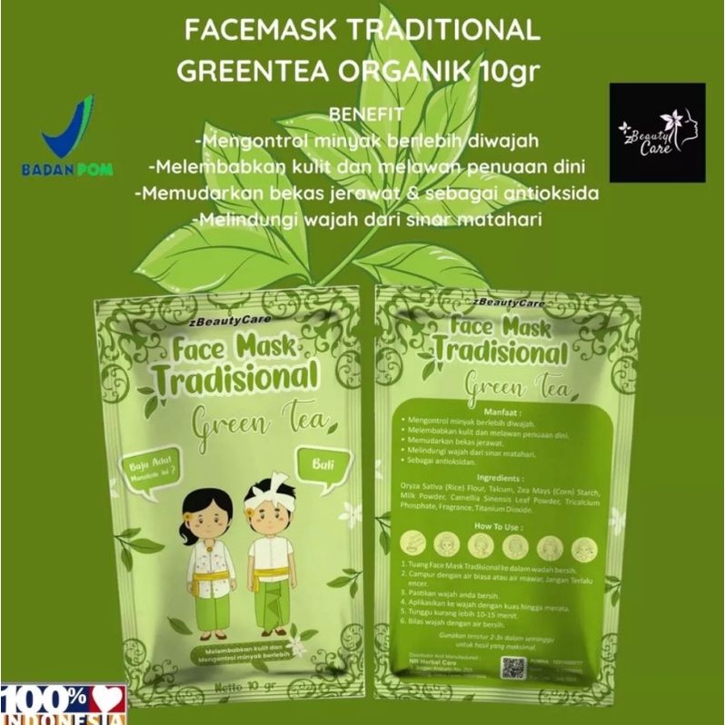 BPOM TRADITONAL FACEMASK ORGANIK WHITENING BY ZBEAUTYCARE SASET TRAVEL SIZE