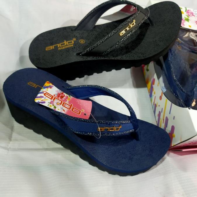 Sendal jepit wedges wanita ando new Savira original BERKAH