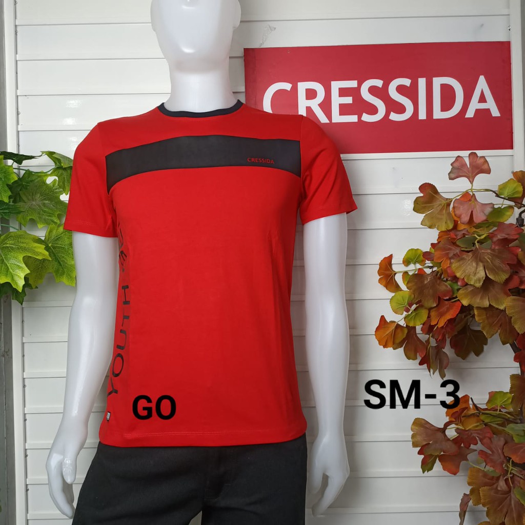 gos L CRESSIDA KAOS (SLIMFIT) Pakaian Pria Atasan Kaos Oblong Casual Santai Original Lengan Pendek