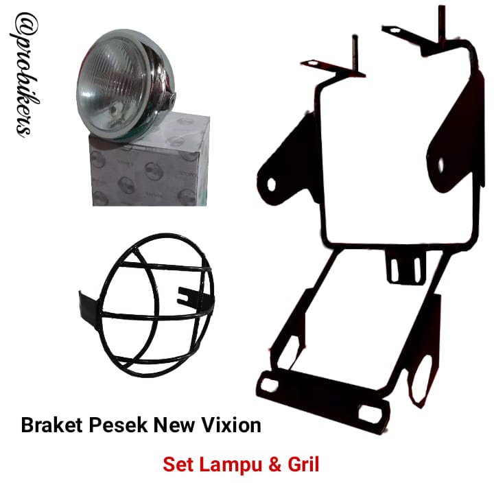 Braket Breket Lampu Pesek New Vixion 5inc 7inc NVL Dudukan Pangkon Lampu set Breket Spido Original