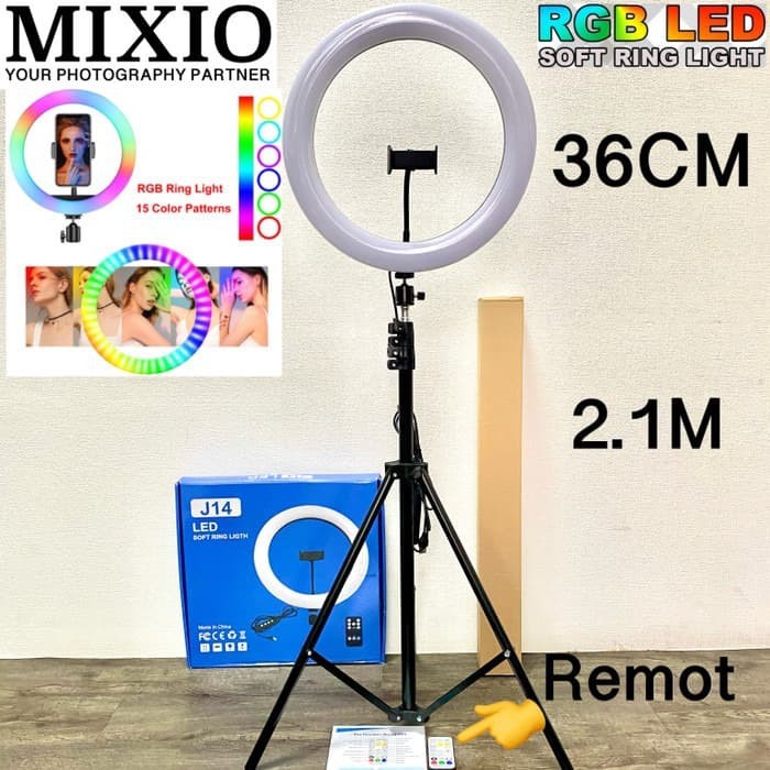 Ring Light RGB Rainbow 36CM TRIPOD 2.1M Ringlight RGB TikTok