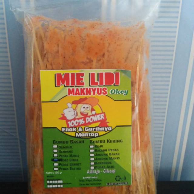 

Mie lidi .cemilan sehat mantap .