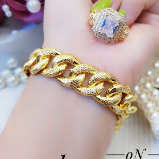 Xuping Gelang dan Cincin Lapis Emas 24k 2506n