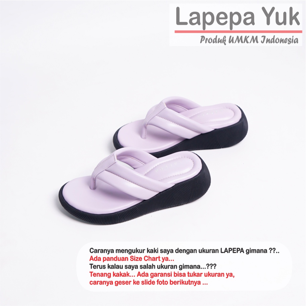 LAPEPA YUK - Sandal Platform Anak Perempuan Usia 2 sampai 10 Tahun ZELDA KIDS Sendal Anak cewek Wedges Wanita Empuk Model Jepit Japit Warna LILAC Ungu Soft Lucu Cantik cewe Slop Usia Umur 3 4 5 6 7 8 9 thn Tahun Premium Ori Original Mall Official Store