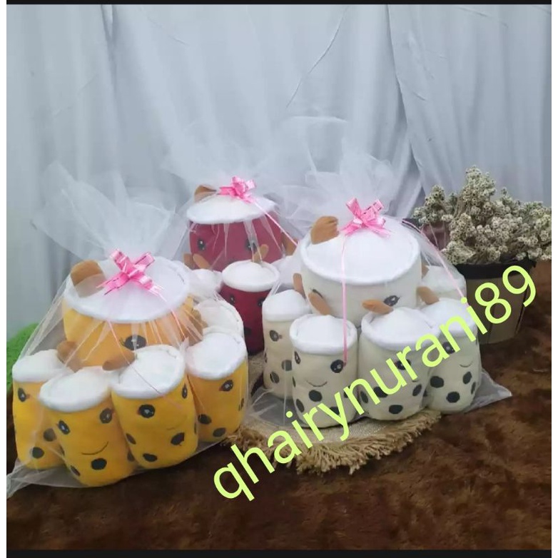 BONEKA BOBA MILK TEA BERANAK 1 INDUK 5 ANAK Boneka boba toko boneka paket parsel bingkisan