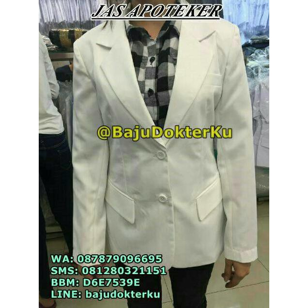 Jas Apoteker Dua Saudara Wanita Putih Gading Best Quality