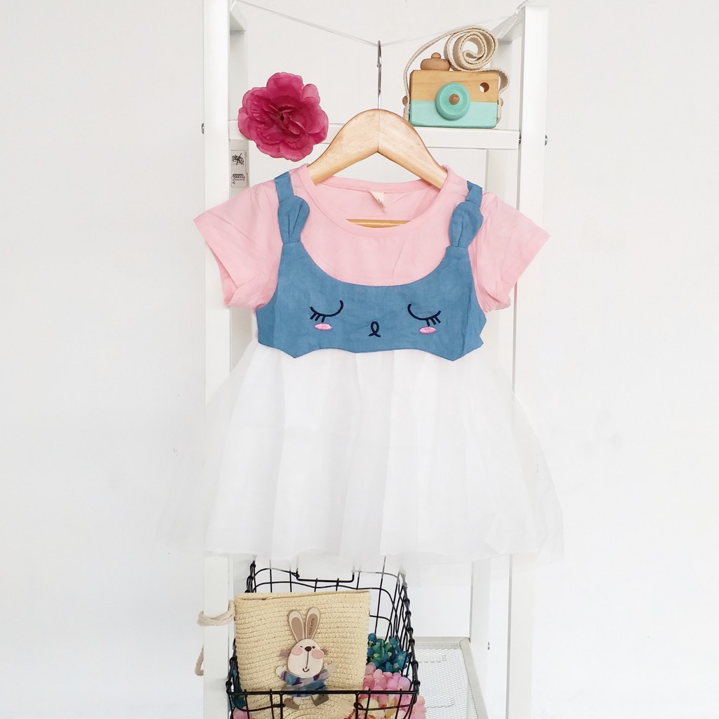 LittleAaron DRESS ANSOP DENIM THINKING 2103 EBV Baju Dress Anak Perempuan Import 6 bulan - 3 tahun