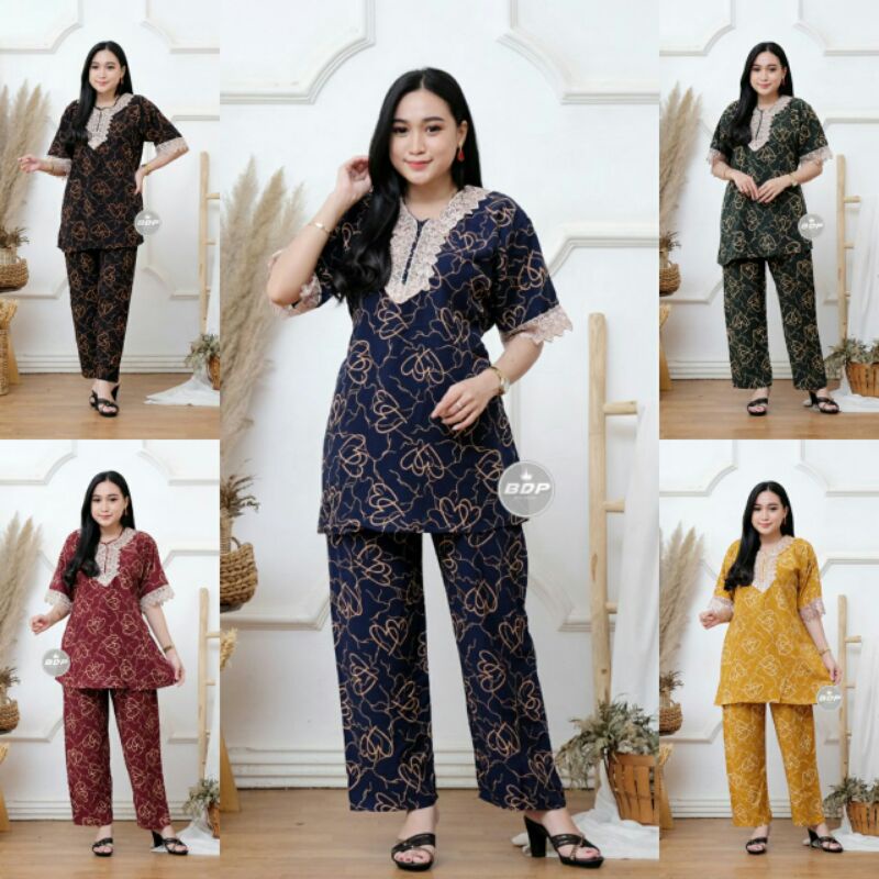 PIYAMA BATIK }} PIYAMA ARABIAN | PIYAMA ARAB RENDA | BAJU TIDUR SETELAN | BAJU TIDUR PIYAMA