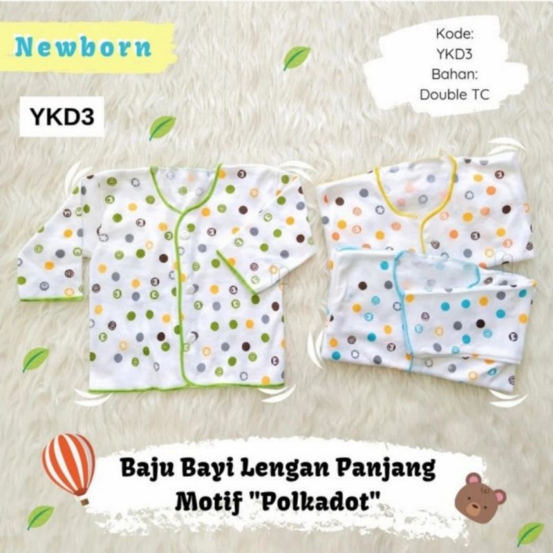 Baju Lengan Panjang Bayi Baru Lahir Polkadot Hany Baby SNI Baju Lengan Panjang Bayi Newborn Pakaian Bayi Panjang Baru Lahir