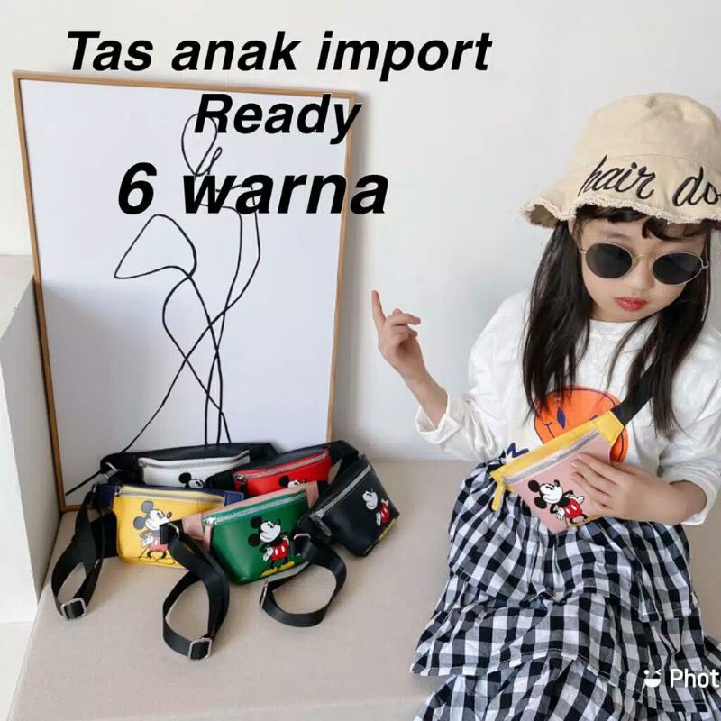 Tas slempang mickey anak /waistbag mickey/waistbag anak