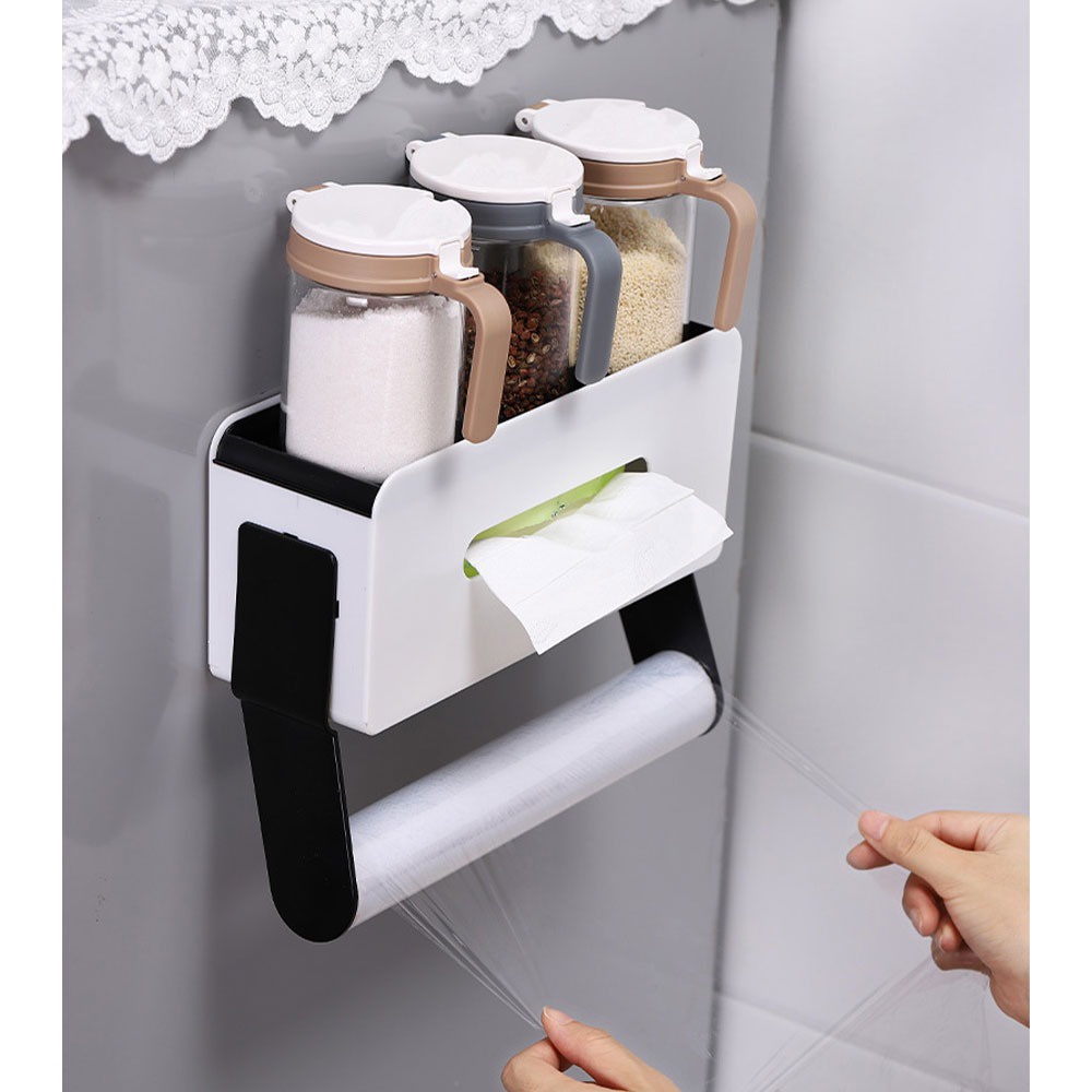 Gantungan Tempat Tisu Toilet Dapur  Multifungsi Wadah Gulung Campuran  Dual Fungsi Tissue Wall Mount