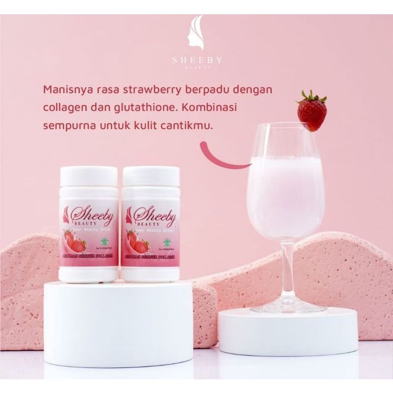 SHEEBY MINUMAN SERBUK DENGAN KOLAGEN RASA STROBERI 50 G