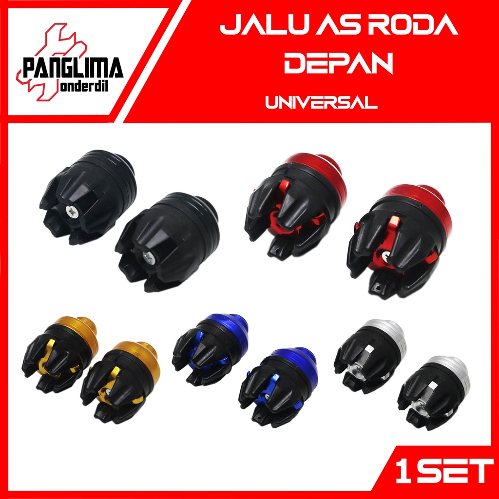 Jalu Roda Depan Untuk Semua Jenis Motor-Universal Merah-Biru-Emas-Hitam-Twotone-2tone-Silver-Hitam As Variasi 1 buah Naga Size Besar CNC 1 Set-2 Pcs