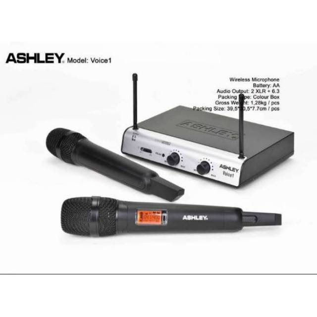 MIC WIRELESS ASHLEY VOICE1 DUAL CHANNEL MIC HANDHELD