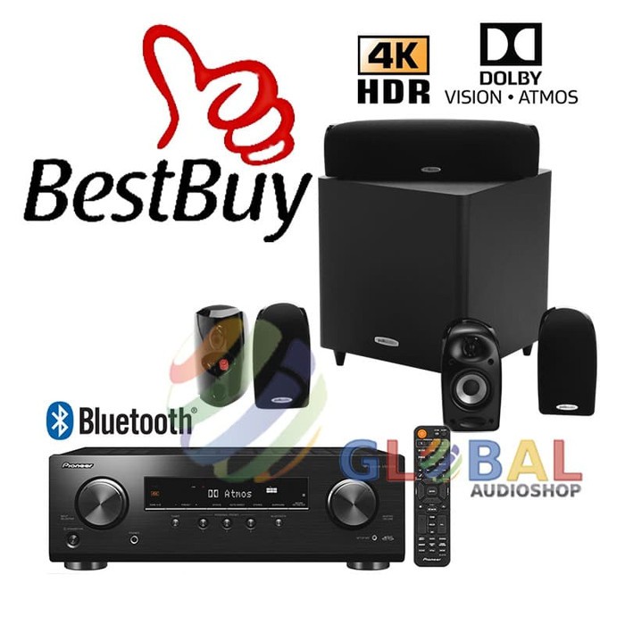 Paket Home Theatre Speaker Polk Audio TL 1600 Amplifier Pioneer VSX 534 Dolby ATMOS TL1600 VSX534