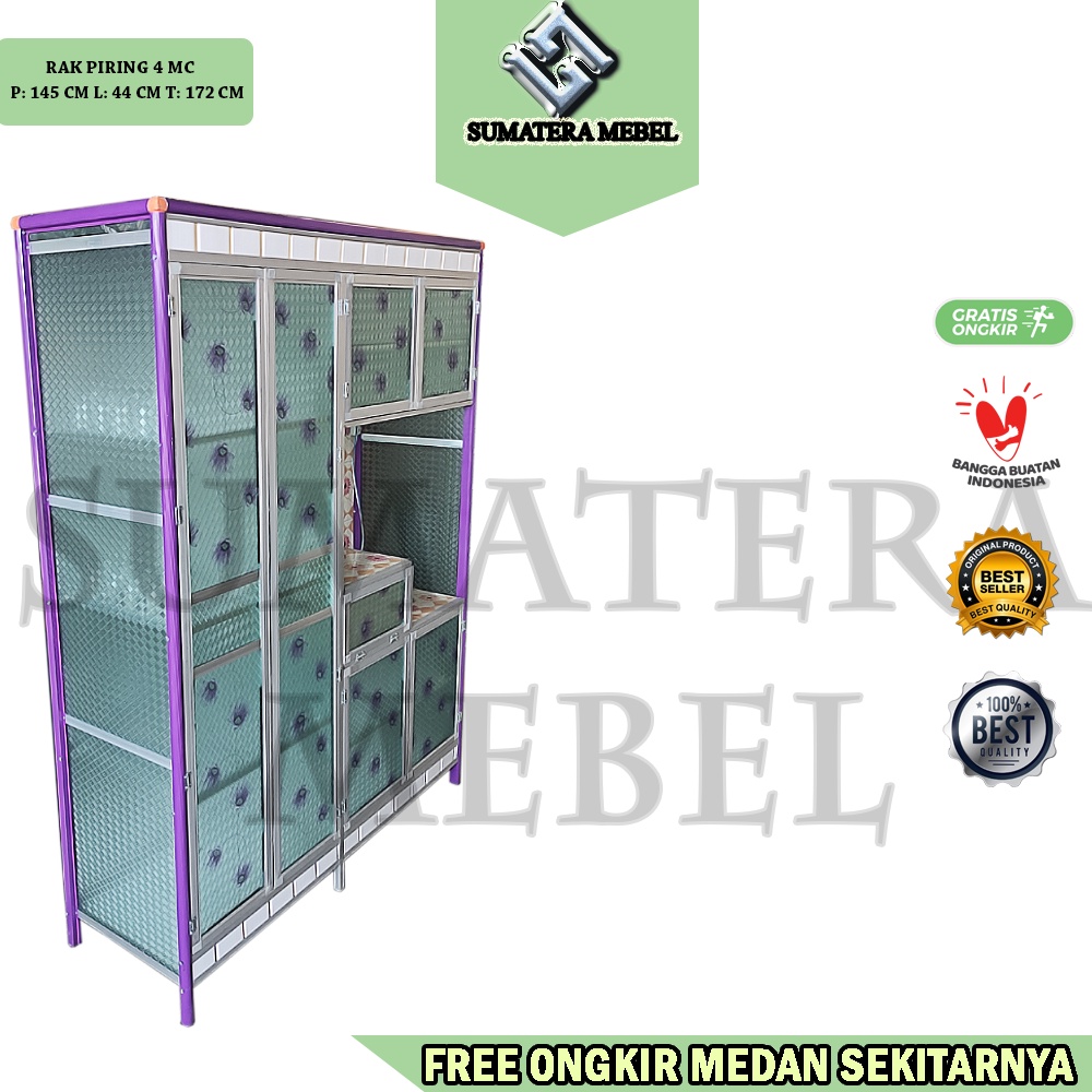 RAK PIRING ALUMINIUM 4 PINTU MAGIC COM