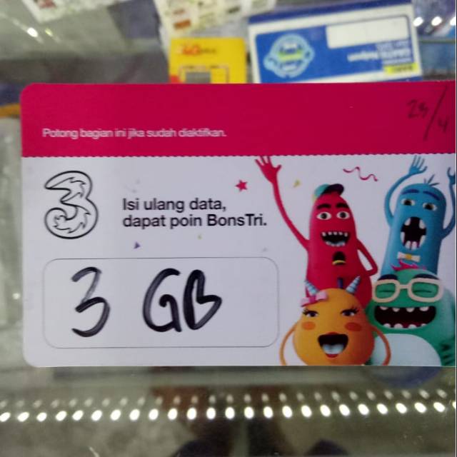 VOUCHER kode TRI 3 GB 30 HARI