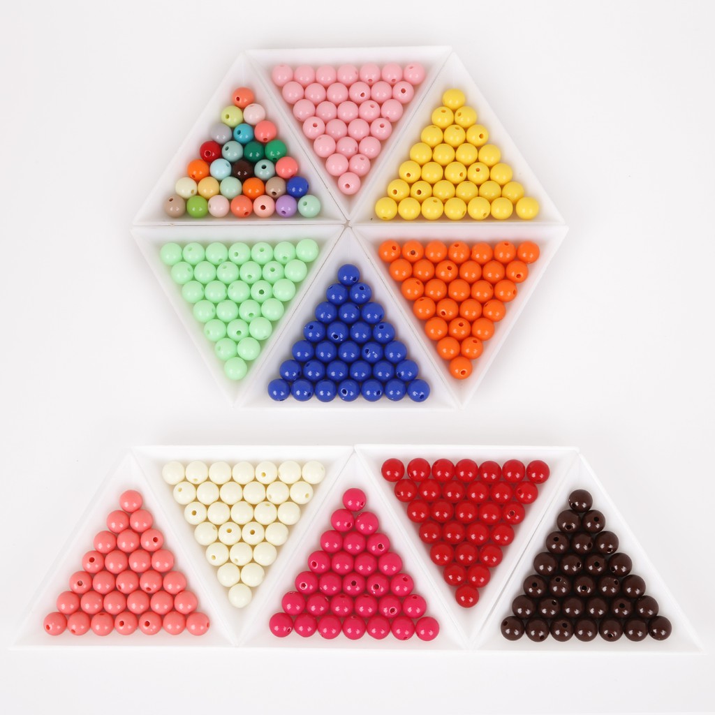 6mm 8mm 100pcs -200pcs Manik-Manik Bulat Longgar Bahan Akrilik Warna-Warni Ukuran Untuk Pria Dan Wanita