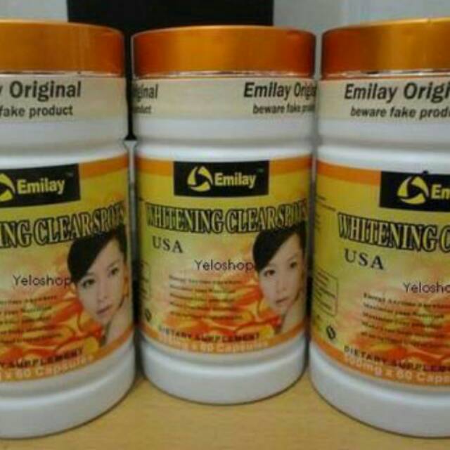 Obat Pemutih Badan Wajah Emilay Whitening Softgel Shopee Indonesia